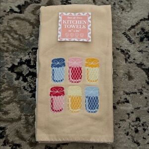 Colorful Mason Jar Kitchen Towels Set of 2 nwt